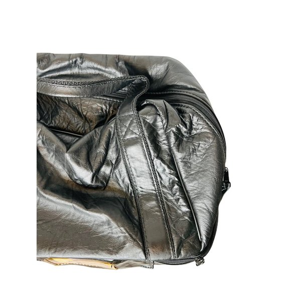 Belding Sports Vintage 1970's Custom Grain Black Leather Golf Gym Tote Bag - Picture 9 of 13